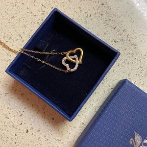 Swarovski interlock heart crystal pendent necklace